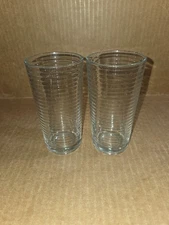 Glasses Juice Pasabahce Turkey Set Of 2 Horizontal Ribbed Vintage  8oz