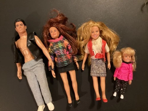 Vintage Barbie style dolls 1992  Lorimar FULL HOUSE 4 Figures Uncle Jesse +
