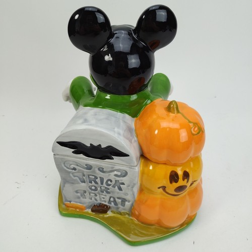 Disney Mickey Mouse Frankenstein Halloween Ceramic Candy Cookie Jar Hand Painted - Picture 11 of 24