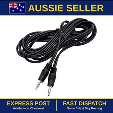 Aux Cable 3.5mm 3 Metre Male to Male Stereo Audio Lead Phone to Car Amp