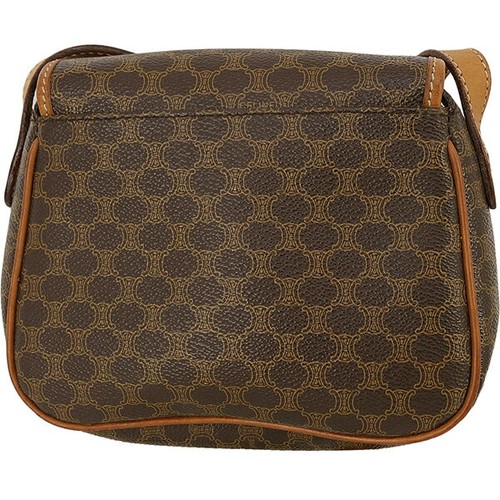 Celine Crossbody Shoulder Bag Macadam PVC Coated Canvas Leather Brown Magnetic - 第 2/21 張圖片