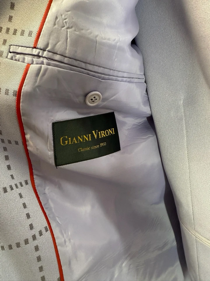 Gianni Vironi Superior Men's 52Long W45 Suit Purple Jacket and Vest Pants New - Image 3 of 4