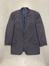 VTG Valentino Uomo Pure Virgin Wool Navy Blue Patterned Blazer 46L