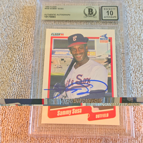 1990 Fleer Sammy Sosa #548 RC Auto BGS Graded BAS Auth #18178893