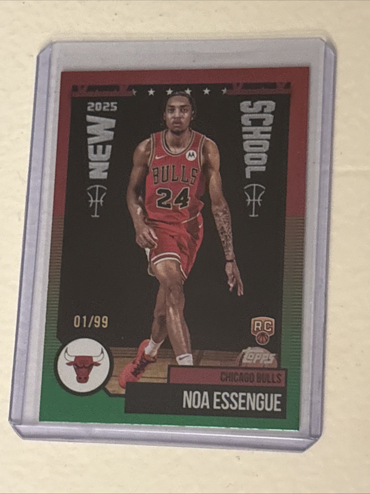 2025-26 Topps Flagship Basketball NOA ESSENGUE 1/99 BOOK-END New School Green RC
