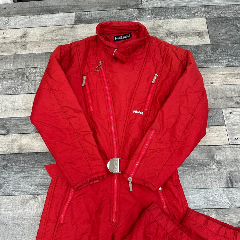 Vintage Head One Piece Ski Suit 90s Winter Snow Colourblock Red Womens Medium - Image 3 of 4