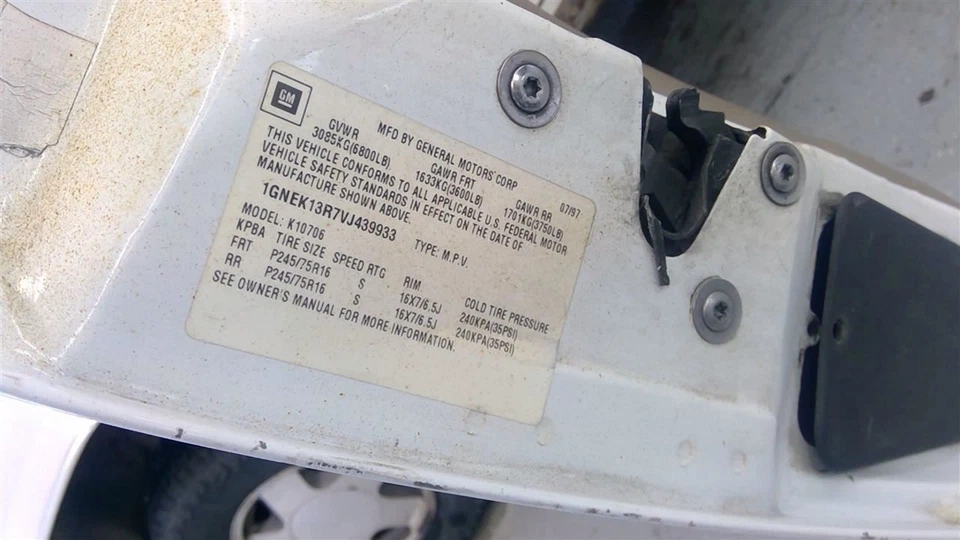 TAHOE 1997 Keys/Latches/Locks 1651258 - Imagem 4 de 4