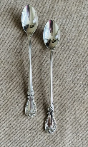 Two Burgundy Iced Teaspoons By Reed And Barton Sterling