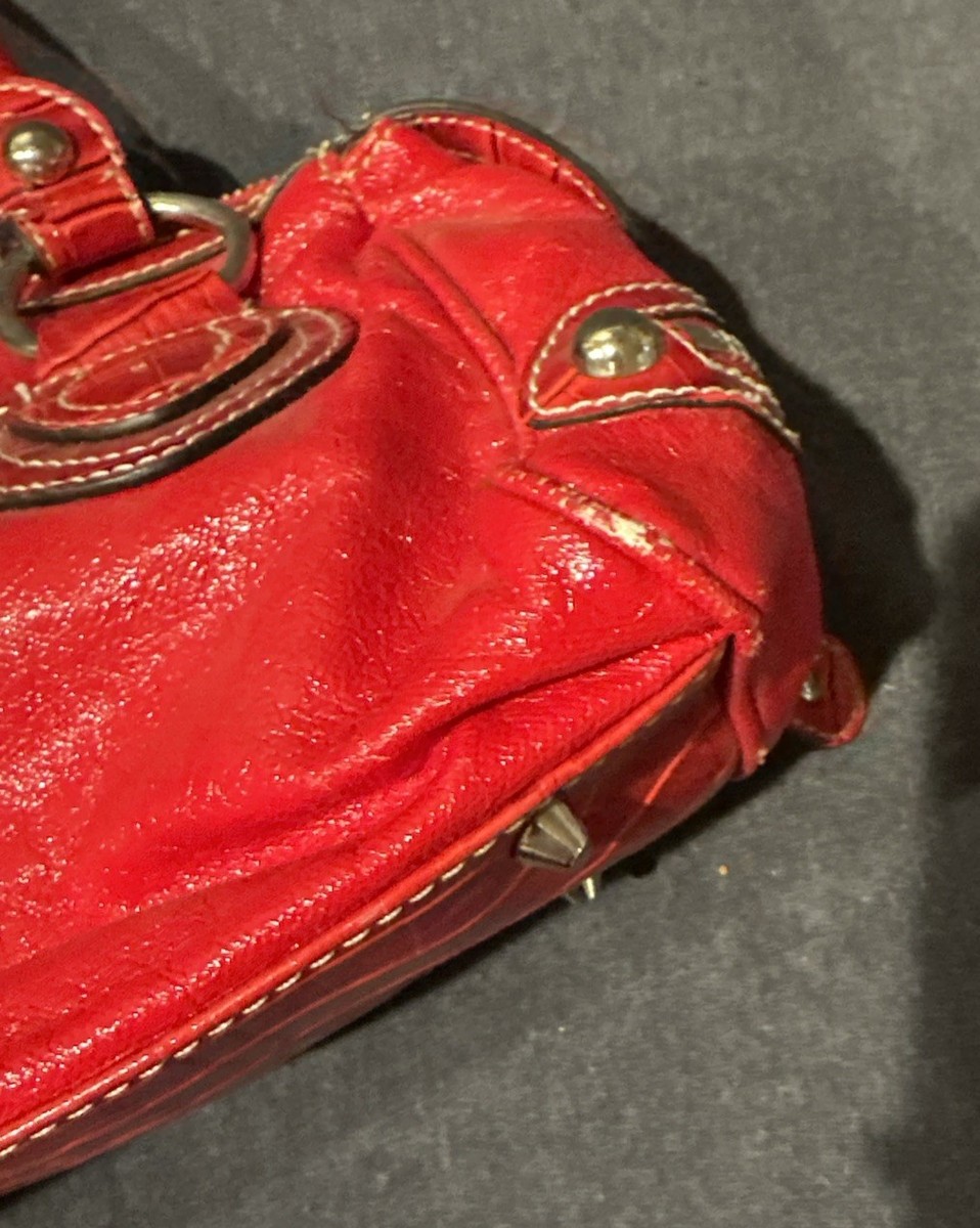VTG Guess Y2K Big G Logo Red Faux Leather Shoulder Bag Purse | eBay