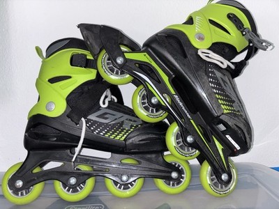 Bladerunner Phoenix Inline Roller Skates Youth Adjustable Size 5-8 Black Green