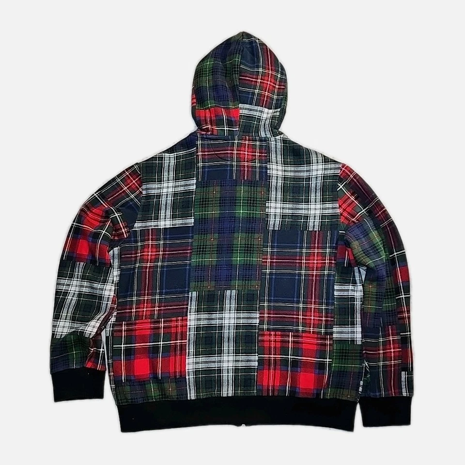 Polo Ralph Lauren Para Hombre Patchwork Cuadros Forrado de Vellón Cremallera Completa Sudadera con Capucha Talla XL Foto 3 de 4