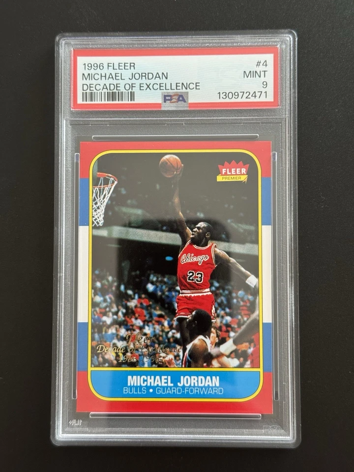 Michael Jordan 1996 - 97 Fleer PSA 9 Mint Decade Of Excellence RC Bulls #4 - Image 4 of 4