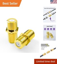 Coaxial Cable Connector, RG6 Coax Cable Extender F-Type Gold Plated Adapter F...