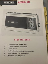 GRUNDIG C2000L GB SPEC SHEET RARE SHACK WALL ART