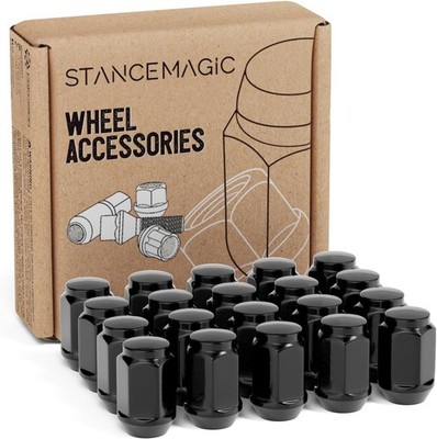StanceMagic M12x1.25 Lug Nuts - 20pcs - Extended Length - Black