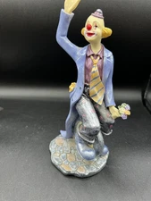 Vintage HERCO Clown On Unicycle Figurine by Herco Professional 7.5 " Tall! EUC