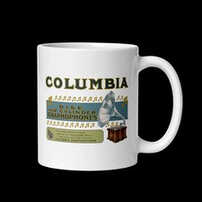 Retro Columbia Records and Phonographs White Glossy Coffee Mug