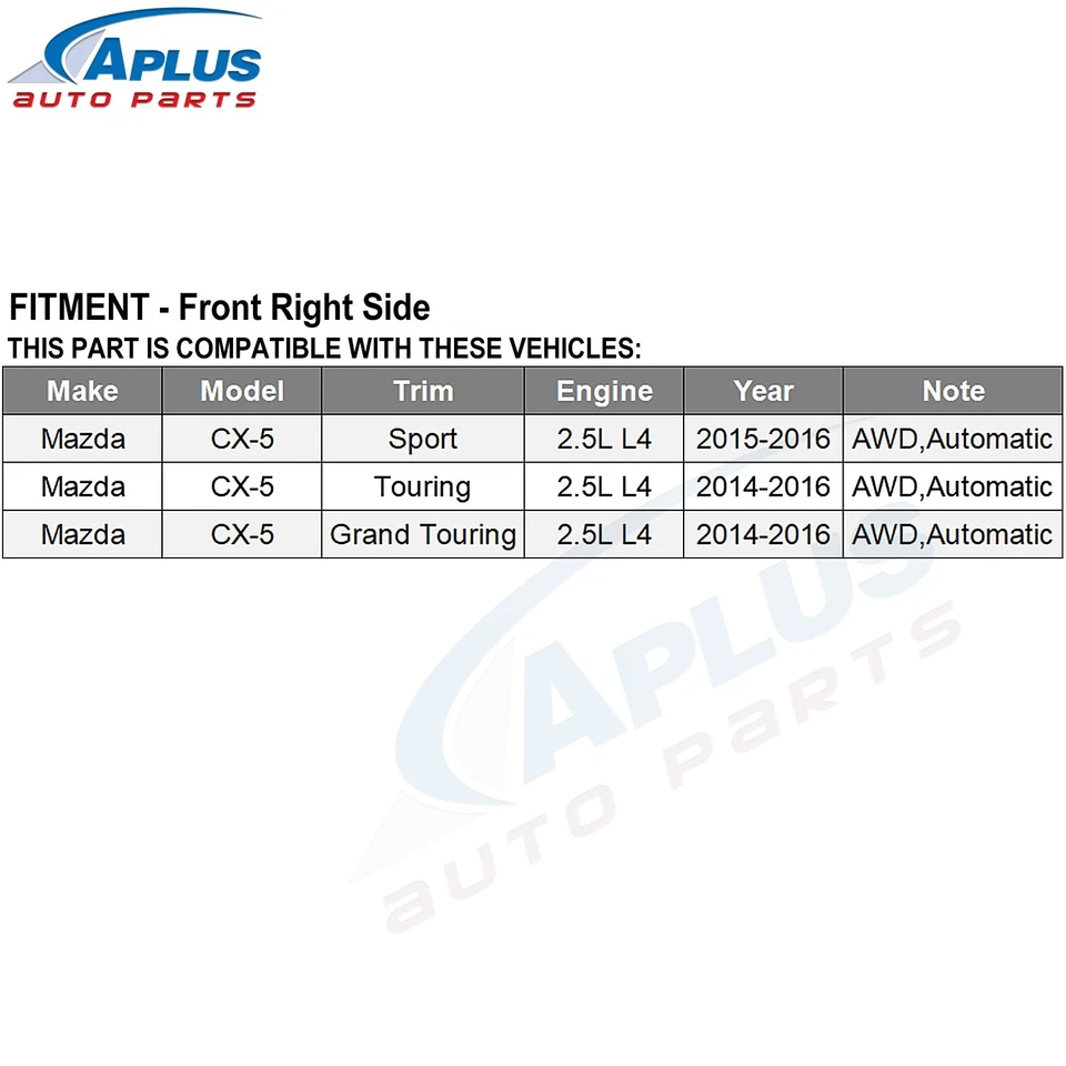 Eje delantero derecho CV para Mazda CX-5 2,5 L AWD transmisión automática 2014-2016 Foto 2 de 4