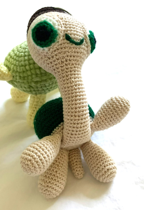 A Small Handmade Crochet Stuffed Turtle Gift Toy Amigurumi 4" in Length