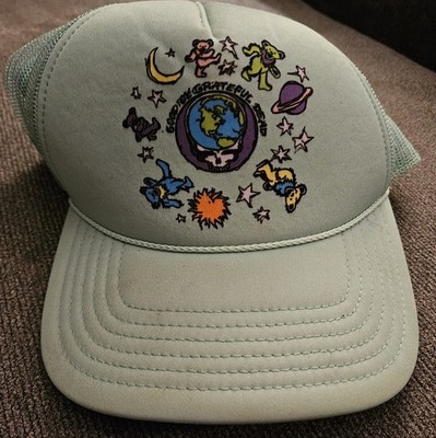 Grateful Dead Trucker Hat SnapBack Mint Green Dancing Bears Ripple Junction RARE
