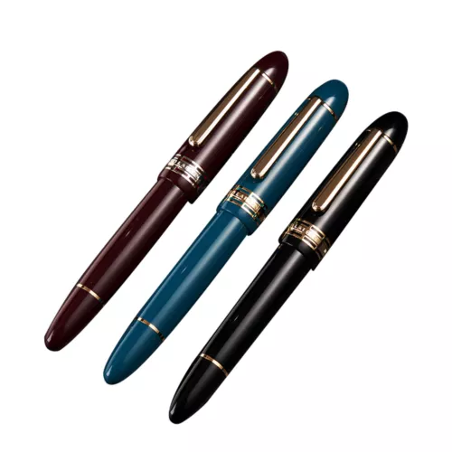 2023 Wingsung 630 Fountain Pen 14K Gold Nib Resin Pen Piston Gold Clip Gifts NEW