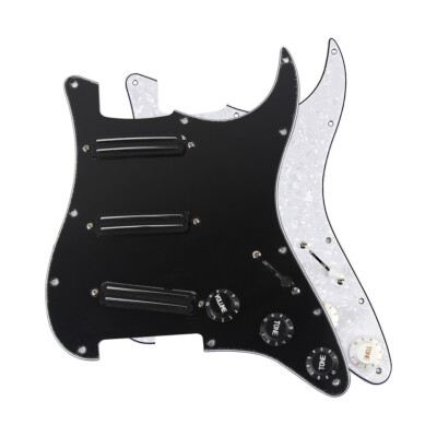 FLEOR Alnico 5 Dual Rails Pickups Loaded Guitar Pickguard SSS für ST Gitarre