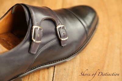 Joseph Cheaney dunkelblau Leder Doppel Mönch Schuhe Herren UK 8 D US 9 UVP: £...