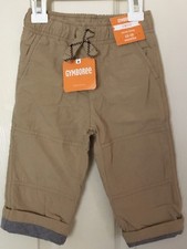 NWT Gymboree Boys Pull on Cargo Pants Jersey Lined Khakis Color Size12-18 Months
