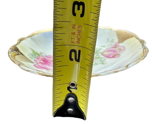 "Cuencos pintados a mano de 5"" pájaros rosas flores festoneadas borde dorado (tres) de colección alemanes" - Imagen 7 de 7