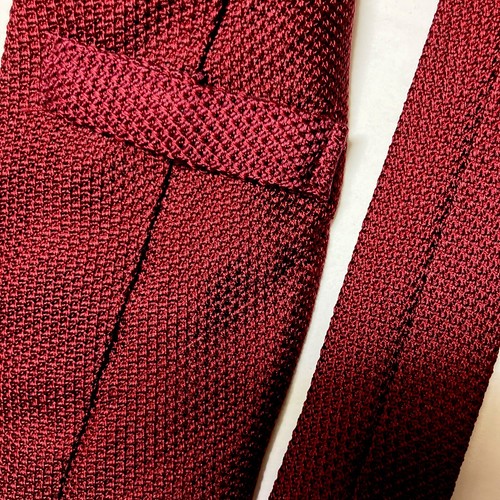 J. Press Solide rote burgunderrote Grenadine Seidenkrawatte 3 5/8" x 58" Hergestellt in England EUC - Bild 6 von 13