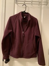 Merona Women's Fleece Purple Jacket Full Zip Size Medium Collared