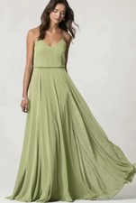 $285 NWT Jenny Yoo Bridesmaid Inesse Dress Luxe Chiffon V-neck A-line Size 12