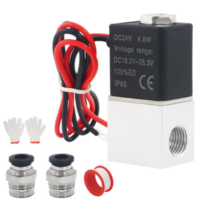 2 Way Normally Closed 2V025-08 DC12V Electric Solenoid Air Valve 1/4'' NPT Sets