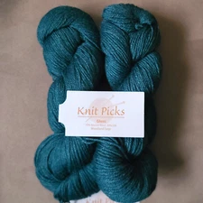 2 Hanks - Gloss from Knit Picks (70% Merino Wool/30% Silk) - Woodland Sage