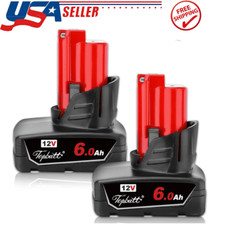 1/2X For Milwaukee  12V Lithium 6.0Ah Extended Capacity Battery 48-11-2401