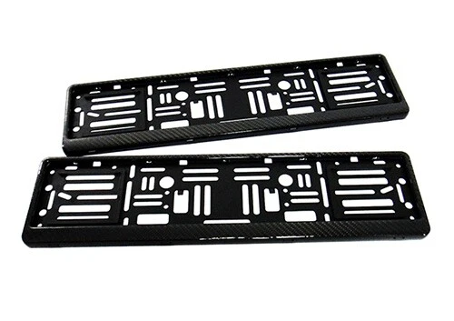 2x Soporte de matrícula marco envolvente de fibra de carbono real GB UE fibra de carbono - Imagen 2 de 12
