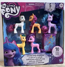 My Little Pony Unicorn Party Celebration 5 Ponies & 10 Accessories NEW