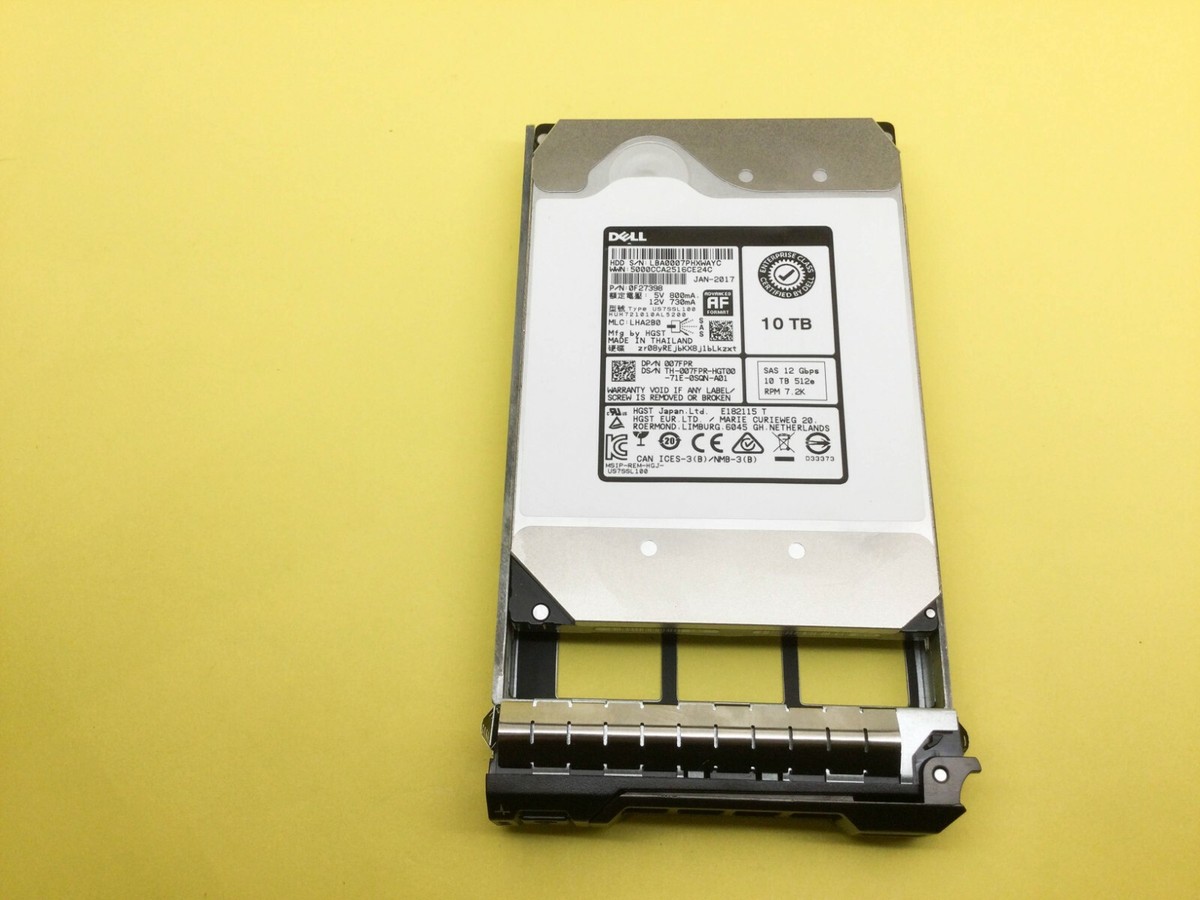 07FPR Dell 10TB 7.2K RPM SAS 12Gb/s 3.5