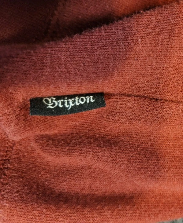 Brixton Crewneck Sweatshirt Pullover Burgundy Graphic Print Men's Small - Image 3 of 4