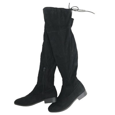 stretchy suede boots