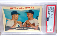 1960 Topps Rival All Stars #160 Mickey Mantle Ken Boyer PSA 7.5 NM+