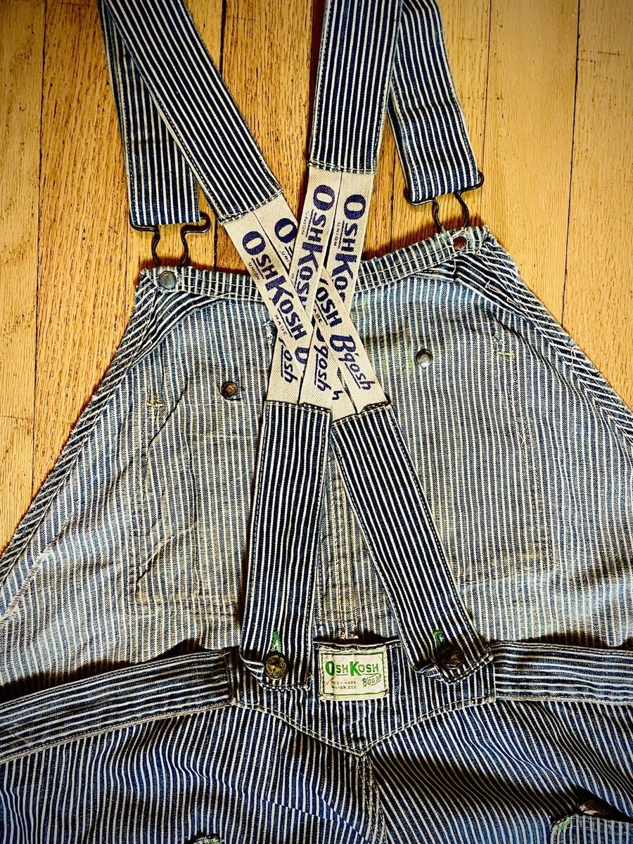1960s Vintage Oshkosh B'Gosh Railroad Stripe Low-Back 1960s Vintage Oshkosh B'Gosh Railroad Stripe Low-Back