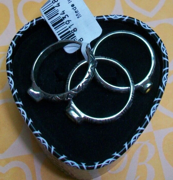 BRIGHTON TENDOR TRIO RING SET Citrine Stones set in .925 STERLING SILVER NWT Foto 4 de 4