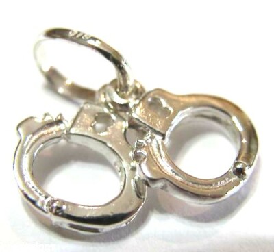 925 Sterling Silver Hand Cuffs Handcuffs Charm Or Pendant