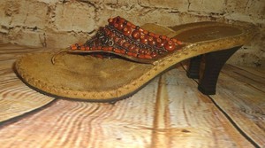 Rialto Women's Sandals Thong Toe Beaded Brown 7.5 Shoes Heels Beads Copper | eBay
