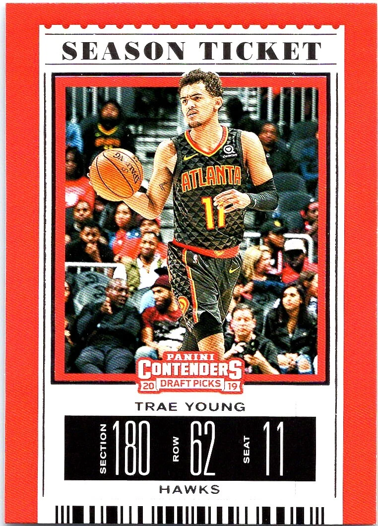 2019-20 Panini Contenders Draft Picks Season Ticket Trae Young Hawks #49