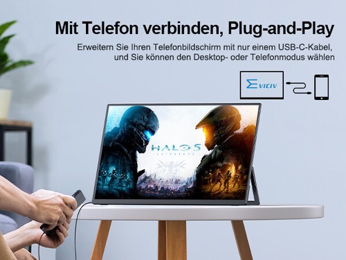EVICIV 18,5 Zoll Tragbare Monitor 120Hz Spiel Touchscreen 1080P Bildschirm Touch - Afbeelding 14 van 20