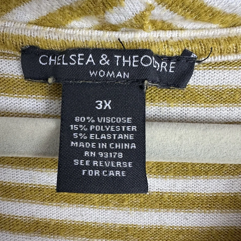 Suéter Chelsea and Theodore a Rayas Cuello Capucha Manga 3/4 Talla 3X Viaje Trabajo Elegante Foto 3 de 4