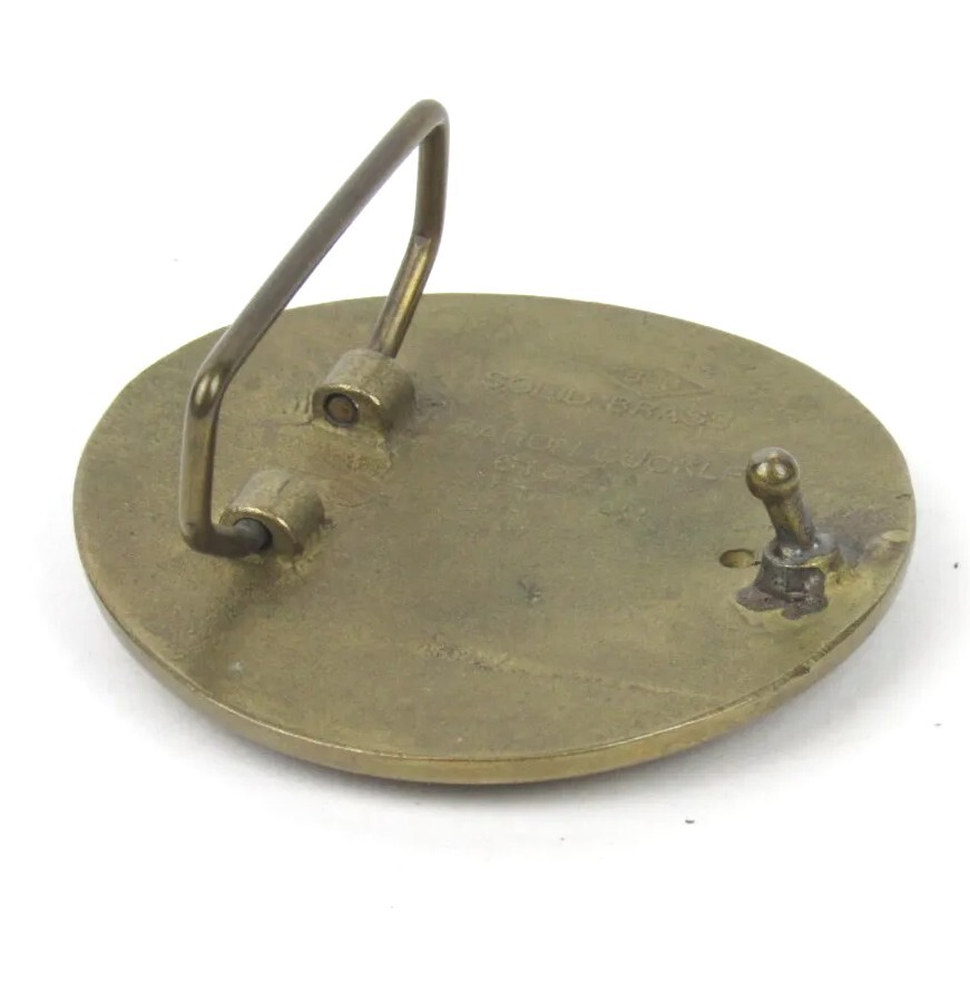 Baron Solid Brass Belt Buckle 6183 US Army Eagle Insignia RARE 2.5