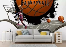 3D Basketball Shoot Wallpaper Wall Mural Removable Self-adhesive Sticker 390